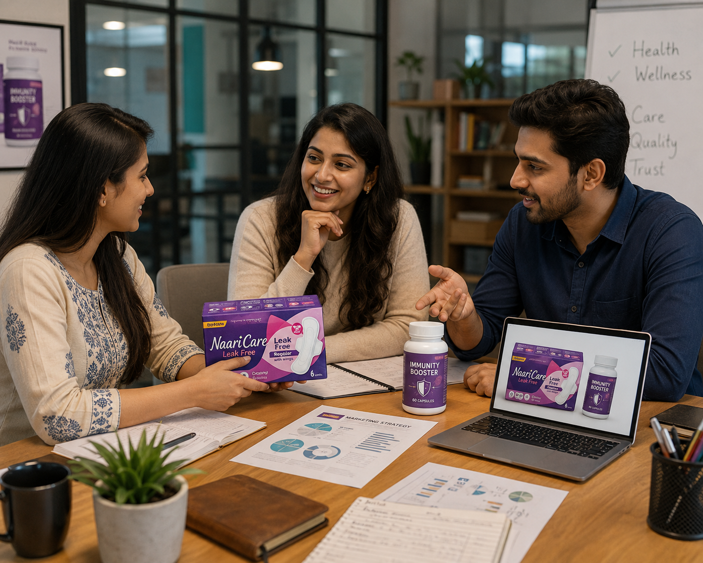 Nexora team collaborating in office